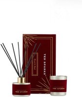Ted Sparks - Velvet Collection Gift Box - Geurkaars & Geurstokjes Diffuser - Wood & Musk