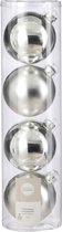 House Of Seasons Kerstbal Zilver 10 Cm Glas 4-delig