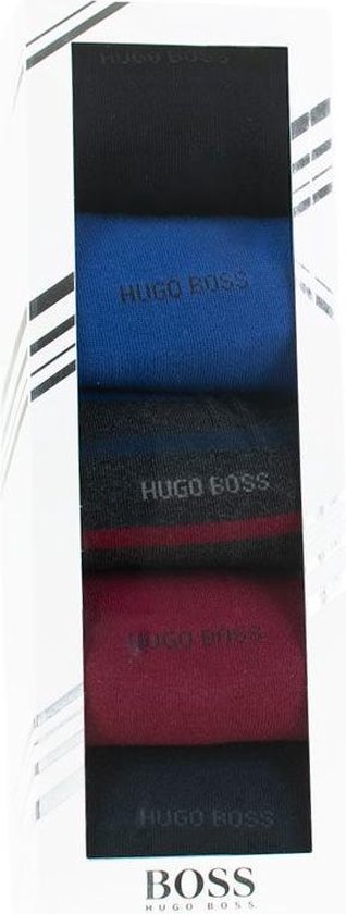 Hugo Boss - Coffret cadeau chaussettes 5-pack rayé et uni - 40/46 | bol.com