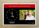 DayClock10 Duo Wit met Gouden Lijst; Klok/Seniorenklok/Dementieklok met beeldbellen (met 3 maanden gratis abonnement)