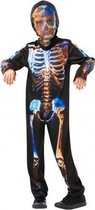 Rubies - Spook & Skelet Kostuum - Skelet Kostuum Kind - Zwart, Multicolor - Maat 116 - Halloween - Verkleedkleding