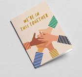 Wenskaart / Postkaart - We're in this together - Graphic Factory - 2 stuks