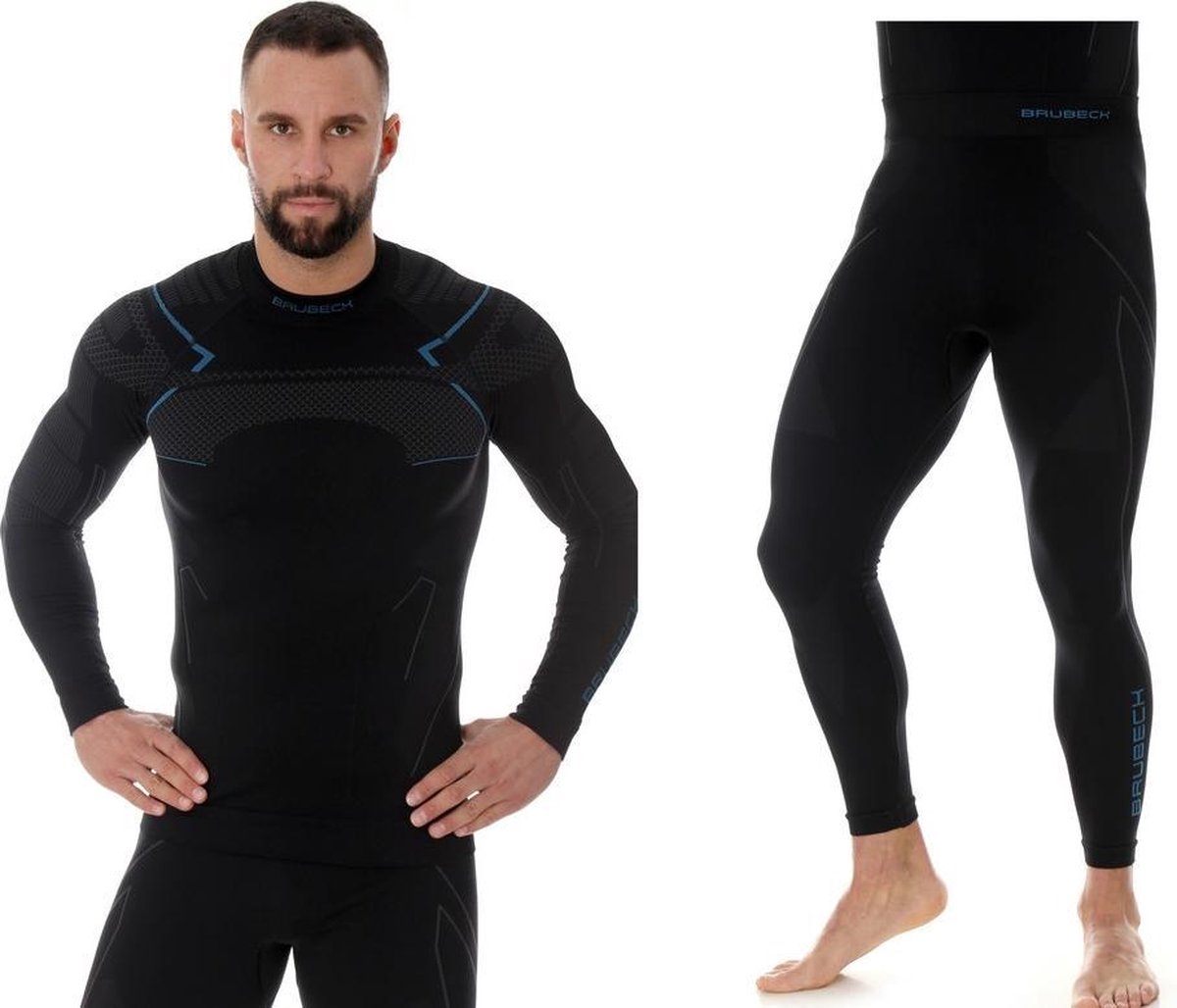 Brubeck Thermokleding Heren Thermo Set met Nilit® Heat Zwart/Blauw M