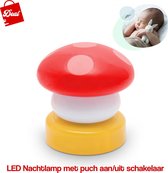 Deal LED Nachtlamp - Nachtlampje kinderen - Nachtlampje baby - Met Push Aan & Uit Schakelaar - Rood Paddenstoeltje