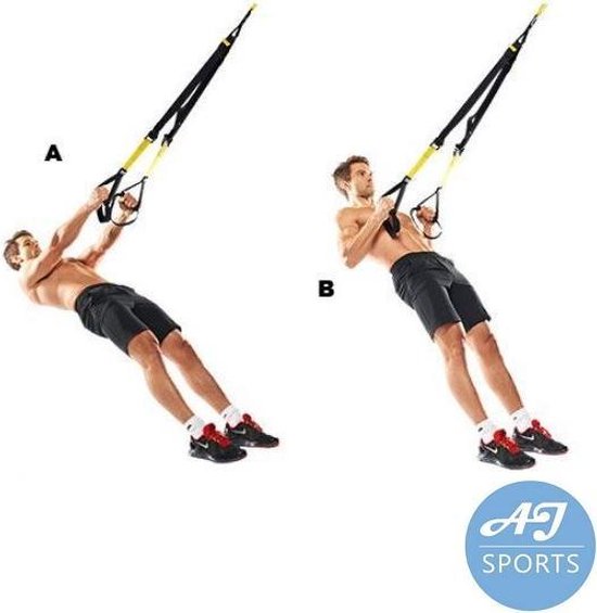AJ-Sports Suspension trainer Pro - Resistance training - Calisthenics - Training straps - Complete training set - Inclusief draagtas - Fitness - Calisthenics - Crossfit