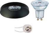 LED Spot Set - OSRAM Parathom PAR16 927 36D - Pragmi Vrito Pro - GU10 Fitting - Dimbaar - Inbouw Rond - Mat Zwart - 3.7W - Warm Wit 2700K - Ø82mm - BSE