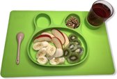 kinderbord - placemat- siliconen bord - Anti-slip - BPA-vrij - Groen