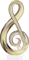 Muzieksleutel van glas  in de kleur bruin goud voor Decoratief gebruik voor 30 cm hoog