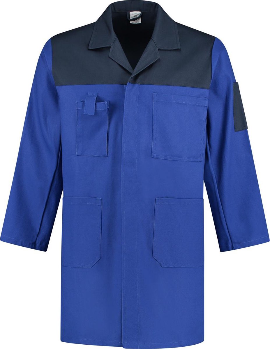 EM Workwear Stofjas 2-kleurig 100% katoen korenblauw / navy - Maat S / 44-46