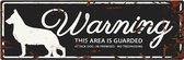 D&D Waakbord / Warning sign german shepherd gb Zwart 40x14cm