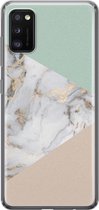 Samsung Galaxy A41 hoesje siliconen - Marmer pastel mix - Soft Case Telefoonhoesje - Marmer - Multi