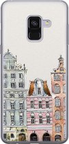 Samsung Galaxy A8 2018 hoesje siliconen - Grachtenpandjes - Soft Case Telefoonhoesje - Amsterdam - Multi
