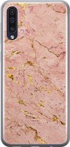 Samsung Galaxy A70 hoesje siliconen - Marmer roze goud - Soft Case Telefoonhoesje - Marmer - Roze