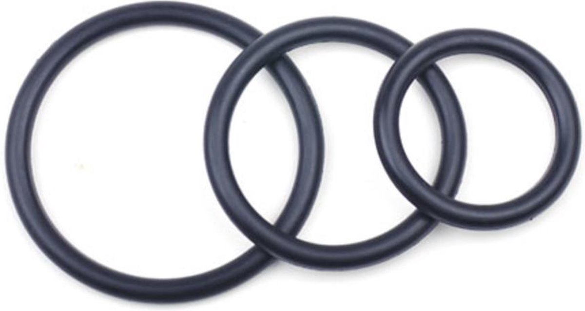 Goedkoopste Cock Ring Triple Set Zwart - 3 verschillende maten - Cockring voor mannen - Stimulerend - Spannend voor koppels - Sex speeltjes - Sex toys - Erotiek - Sexspelletjes voor mannen en vrouwen – Seksspeeltjes - cockring - Penis Ring