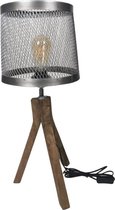 Tafellamp hout met kantelbare lampenkap - decoratieve lamp - sfeer - verlichting - bureaulamp - moderne lamp