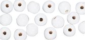 Witte hobby kralen van hout 10mm - 156x stuks - DIY sieraden maken - Kralen rijgen hobby materiaal
