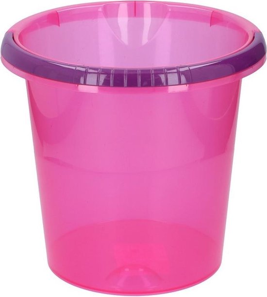 Omgeving trommel opmerking Set van 3x stuks schoonmaak / huishoud emmers transparant roze 10 liter |  bol.com