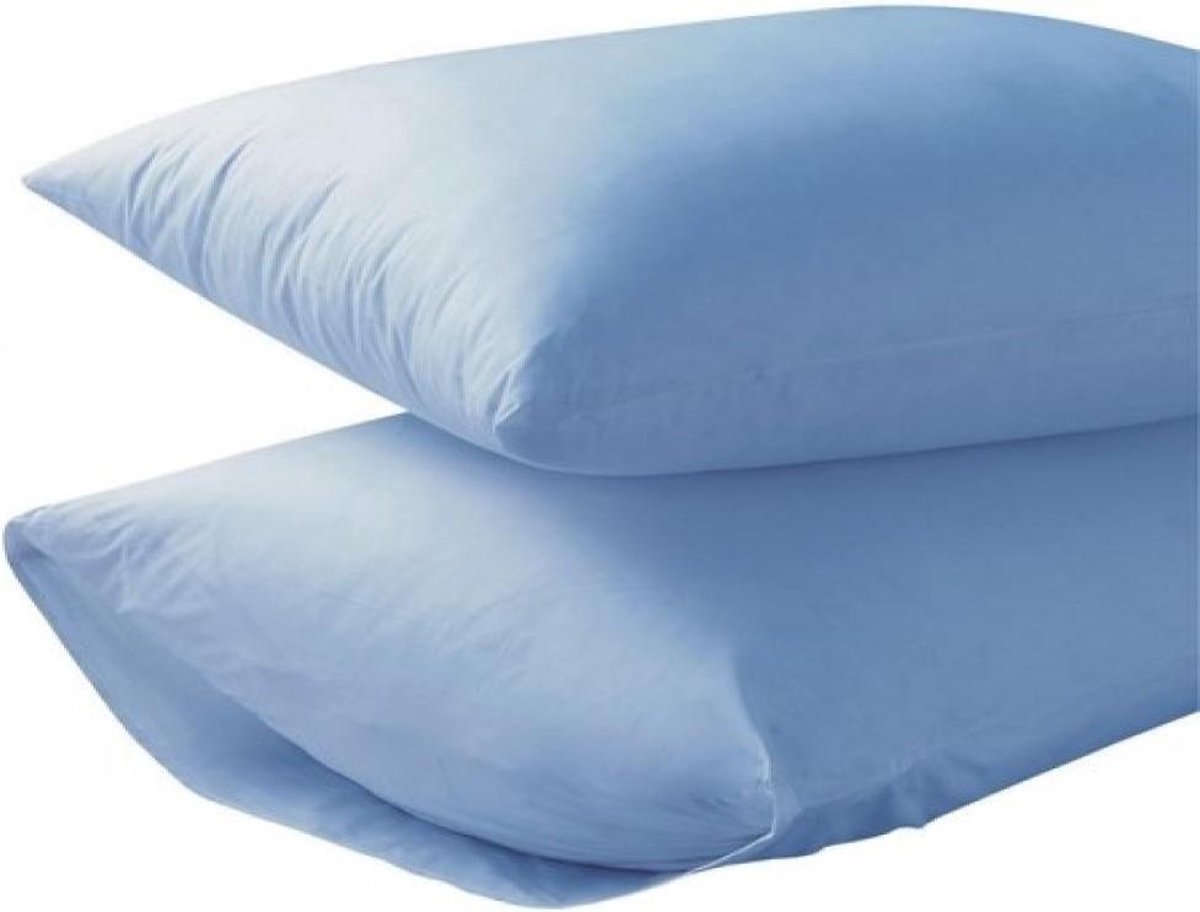 Homéé Kussenslopen 100% Katoen 60x70/17cm set van 4 stuks hemels blauw