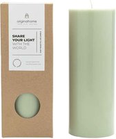 Original Home Stompkaars - Pillar Candle Green - 20 cm - 100 branduren
