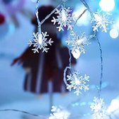 Led lampjes slinger - Sneeuwvlokken - 6 meter - 40 lichtjes - Wit licht - Kerst - Winter - Lichtsnoer op batterij