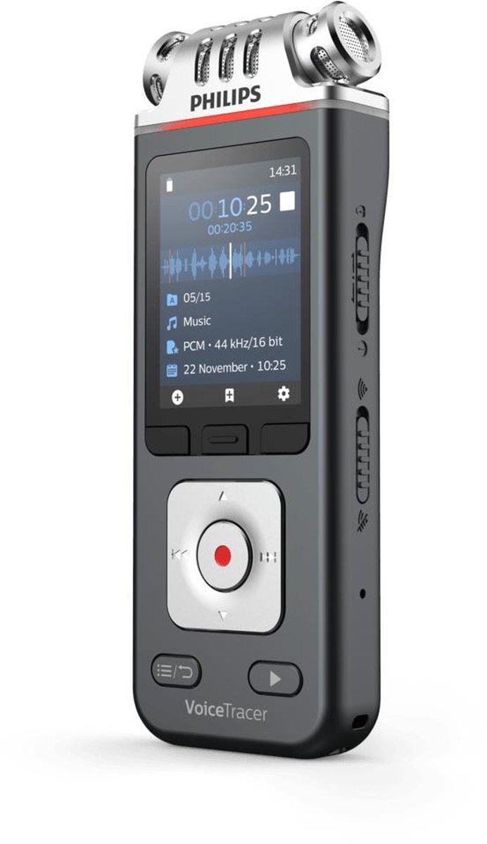 Afbeelding 2 van Philips Audio recorder DVT61137 - 3MIC Stereo MP3/PCM - 24-bits/96 kHz - 8 GB + 32 GB microSD - Smartphone app Android/ iOS - Sembly AI Spraakherkenning - Hands-free headset