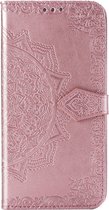 Hoesje Met Pasjeshouder Geschikt voor iPhone 11 Pro - Mandala Bookcase - Roze