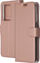 Samsung Galaxy S20 Ultra Hoesje Met Pasjeshouder - Accezz Wallet Softcase Bookcase - Roze