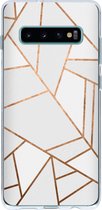 Design Backcover Samsung Galaxy S10 Plus hoesje - Grafisch Wit / Koper