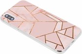 Hoesje Siliconen Geschikt voor iPhone X / Xs - Design Backcover siliconen - Meerkleurig / Pink Graphic