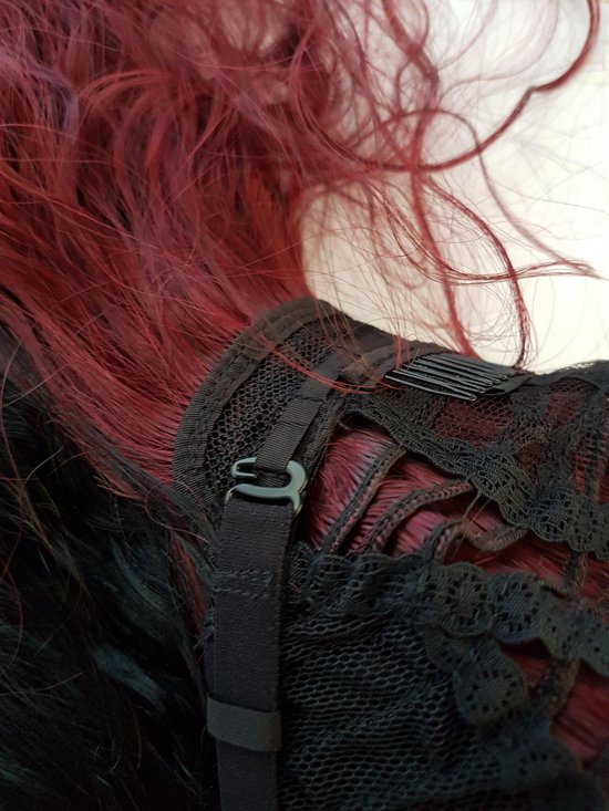 Luxe pruik-dames- ombre rood - lang haar- krullen- lacefront- Krullen en Stijlen tot 130 graden - Merkloos