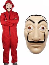 La Casa De Papel jumpsuit-onesie - kostuum- met masker- Maat M/L