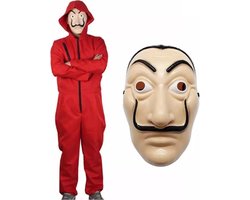 La Casa De Papel jumpsuit-onesie - kostuum- met masker- Maat M/L