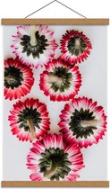 Schoolplaat – Wit/Roze Bloemetjes Achterkant - 40x60cm Foto op Textielposter (Wanddecoratie op Schoolplaat)