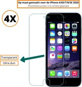 Fooniq Screenprotector Transparant 4x - Geschikt Voor Apple iPhone 6/6S/7/8/SE 2020