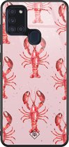 Samsung A21s hoesje glass - Lobster all the way | Samsung Galaxy A21s  case | Hardcase backcover zwart