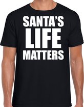 Santas life matters Kerstshirt / Kerst t-shirt zwart voor heren - Kerstkleding / Christmas outfit S