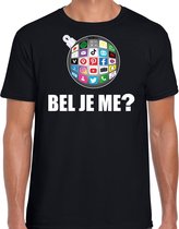 Kerstbal shirt / Kerst t-shirt bel je me zwart voor heren - Kerstkleding / Christmas outfit XL