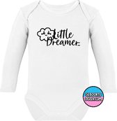 Romper - Little dreamer - maat 62/68 - lange mouwen - baby - baby kleding jongens - baby kleding meisje - rompertjes baby - rompertjes baby met tekst - kraamcadeau meisje - kraamcadeau jongen