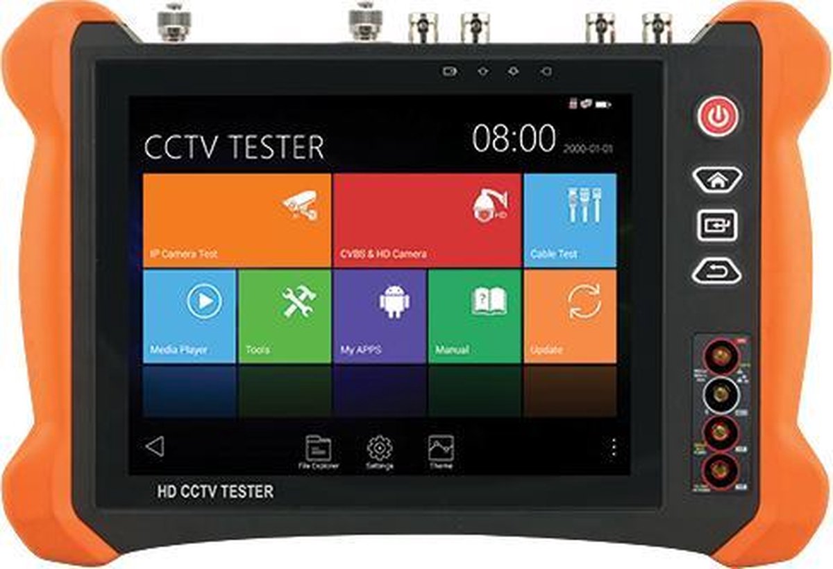 Professionele CCTV Tester - IP / CVI / TVI / AHD / CVBS voor 4K Beveiligingscamera's - Kabel Detector - TDR Meter - Oplaadbare Batterij