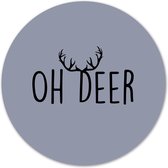 Label2X - Schilderij - Oh Deer Ø - Multicolor - 12 X 12 Cm