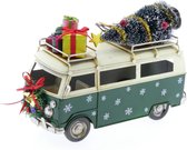 Metalen Bus Groen 25x12x18cm | Kerst | Kerstdorp