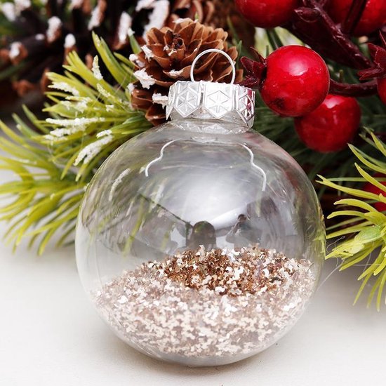 kerstballen zilveren gedecoreerde ballen - Juffies brocante