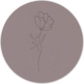 Muurcirkel minimal flower Ø 80 cm / Forex