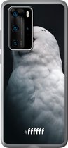 Huawei P40 Pro Hoesje Transparant TPU Case - Witte Uil #ffffff