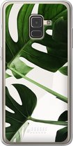 Samsung Galaxy A8 (2018) Hoesje Transparant TPU Case - Tropical Plants #ffffff