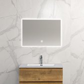Badkamerspiegel Noah 80x60cm Geintegreerde LED Verlichting Verwarming Anti Condens Touch Lichtschakelaar Dimbaar