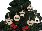 Gepersonaliseerde kerstballen 6stuks  - 8cm - Gepersonaliseerd - Eigen naam - Kerstmis - December - Tip - naam cadeau - Kerstboom - Ster - Engel - Ster - Sneeuwvlok