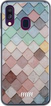 Samsung Galaxy A40 Hoesje Transparant TPU Case - Colour Tiles #ffffff