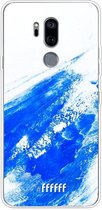 LG G7 ThinQ Hoesje Transparant TPU Case - Blue Brush Stroke #ffffff