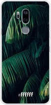 6F hoesje - geschikt voor LG G7 ThinQ -  Transparant TPU Case - Palm Leaves Dark #ffffff